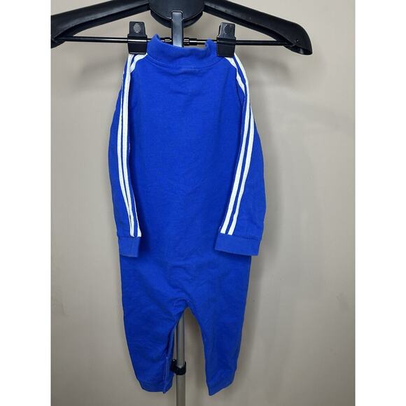 ADIDAS Baby Royal Blue One Piece Track Suit Coveralls Size 24 Month 100% Cotton - Picture 5 of 9